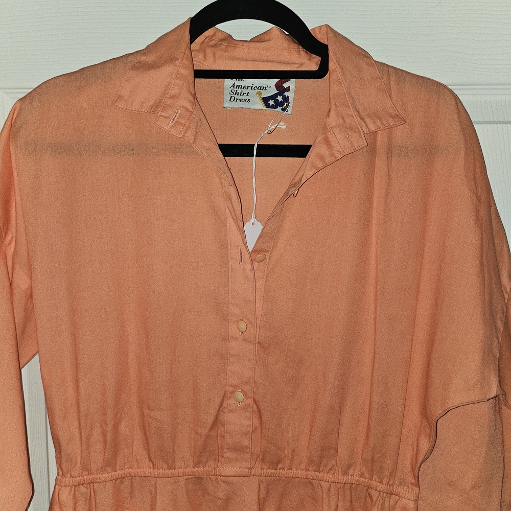 The American Shirt Dress Peach Button-Up Dress